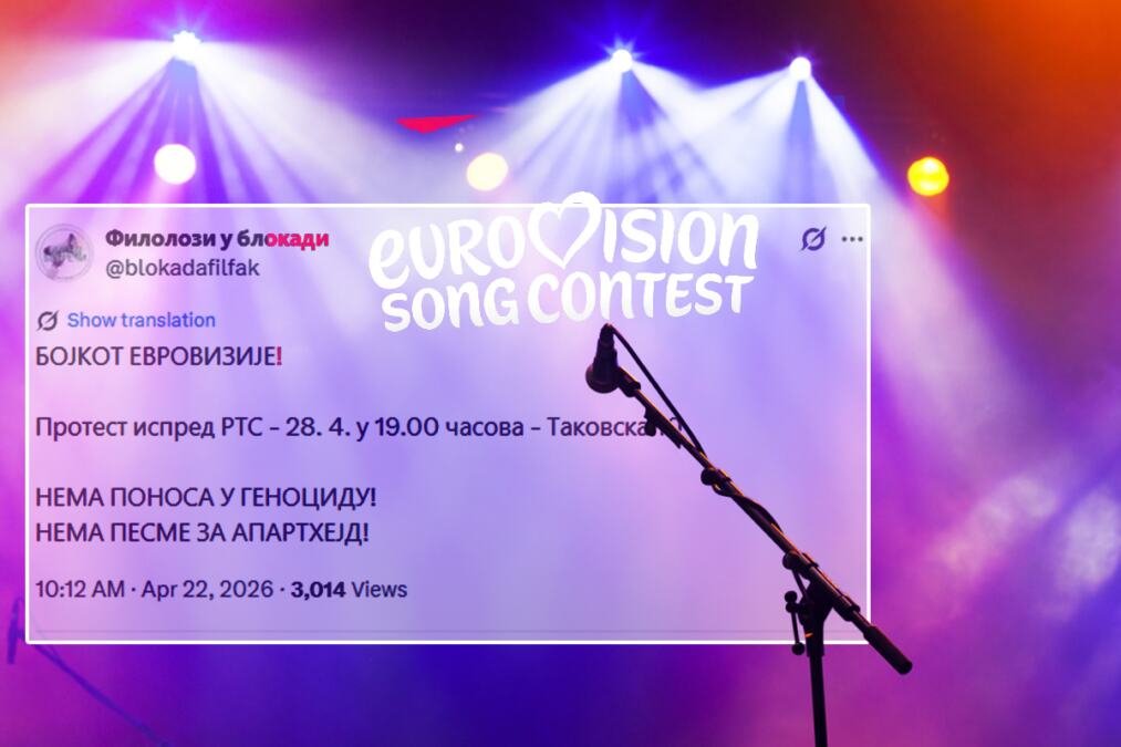 DA LI STE, BRE, NORMALNI? BLOKADERI S FILOLOŠKOG SADA HOĆE DA MALTRETIRAJU NAROD ZBOG EVROVIZIJE! Zovu na protest ispred RTS, JOŠ SAMO DA ISPOSTAVE 996. ZAHTEV