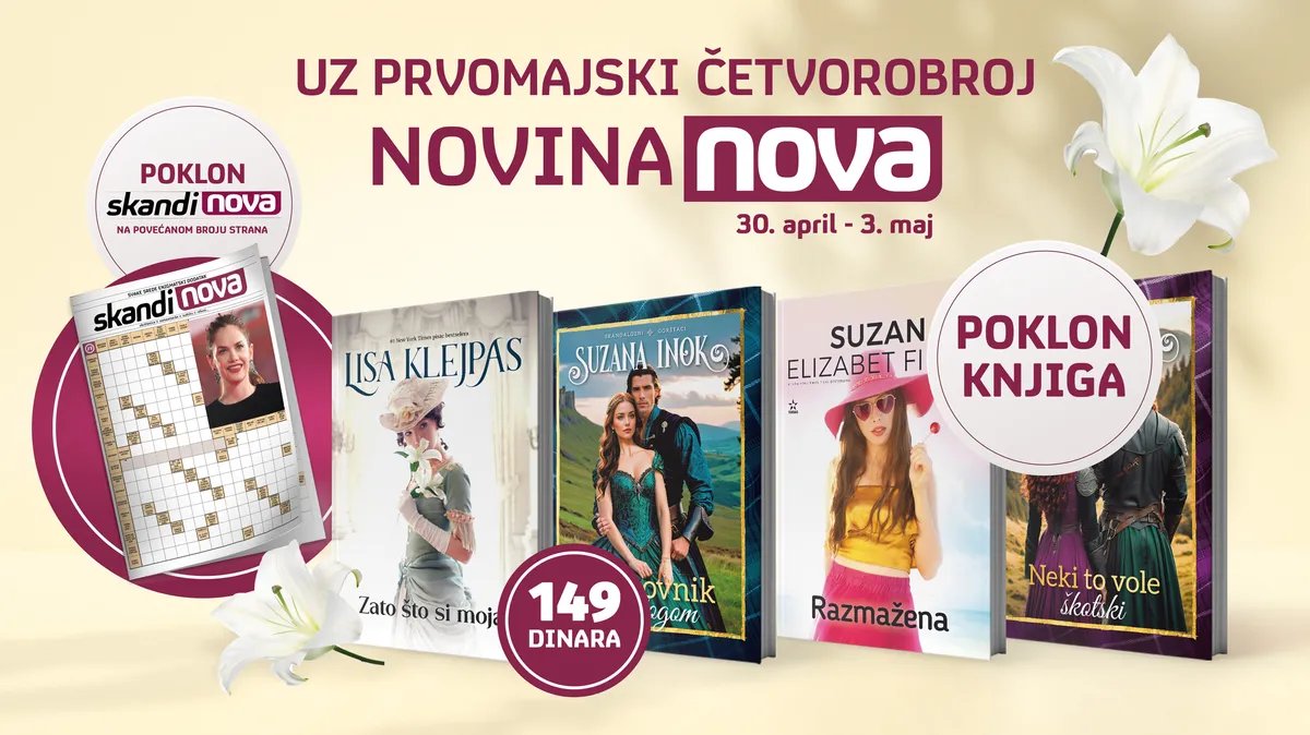 Prvomajski četvorobroj novina Nova donosi knjigu na poklon i enigmatski dodatak