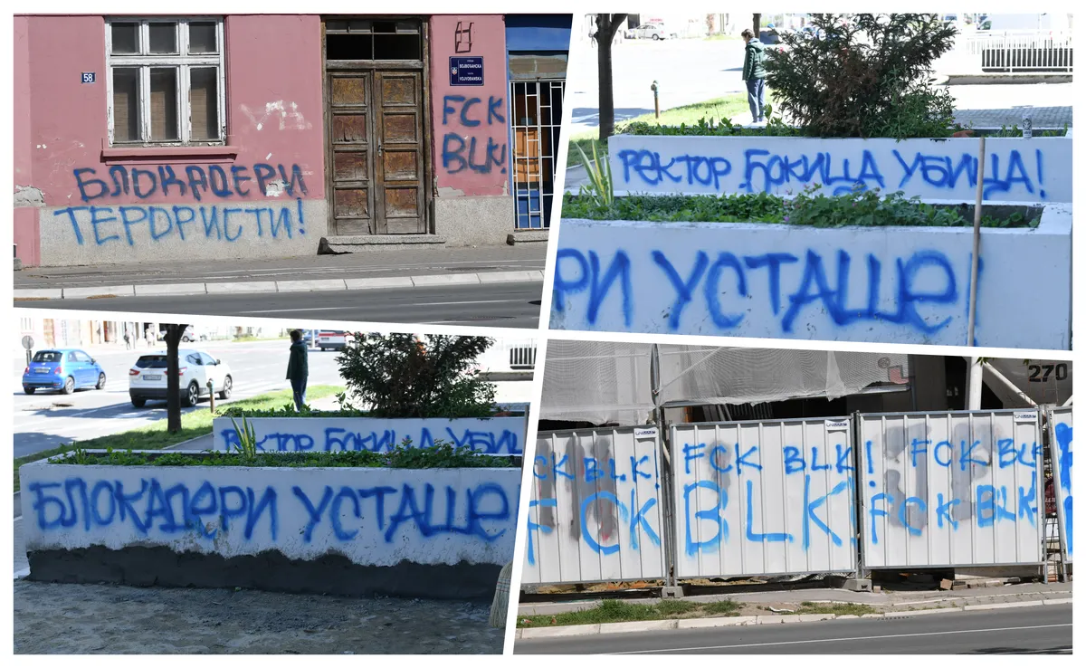 Kad će hapšenja zbog grafita "blokaderi ustaše" i "teroristi", "rektor ubica"? Pogledajte najnoviji vandalizam na Novom Beogradu FOTO