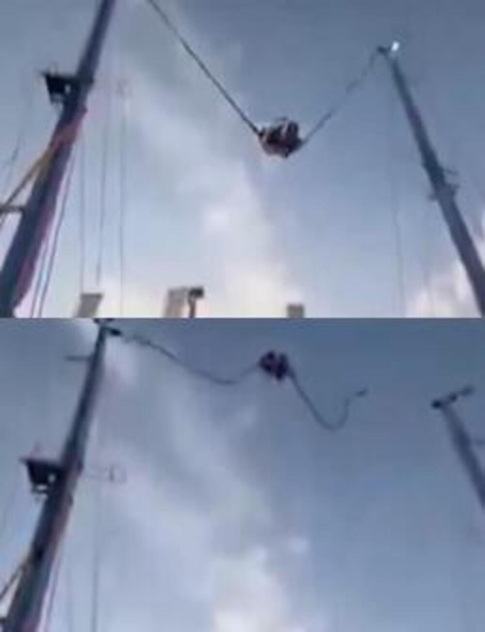 Uznemirujući snimak! Pukla sajla na žičari u Sevilji, 2 dece ostalo zarobljeno! Horor na 90 metara iznad zemlje