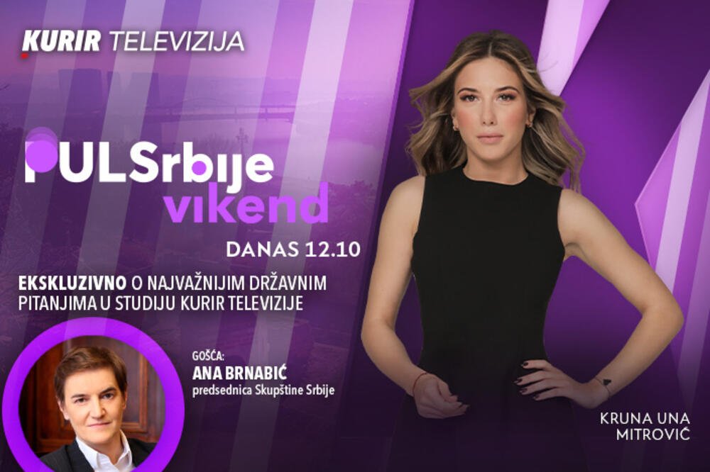 EKSKLUZIVNO: Predsednica Skupštine Srbije Ana Brnabić u studiju Kurir televizije - Puls Srbije vikend, od 12.10