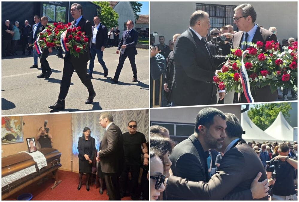 VUČIĆ STIGAO NA SAHRANU DODIKOVE MAJKE: Predsednik došao da pruži podršku u najtežim trenucima, na vencu ispisana posebna poruka (FOTO)