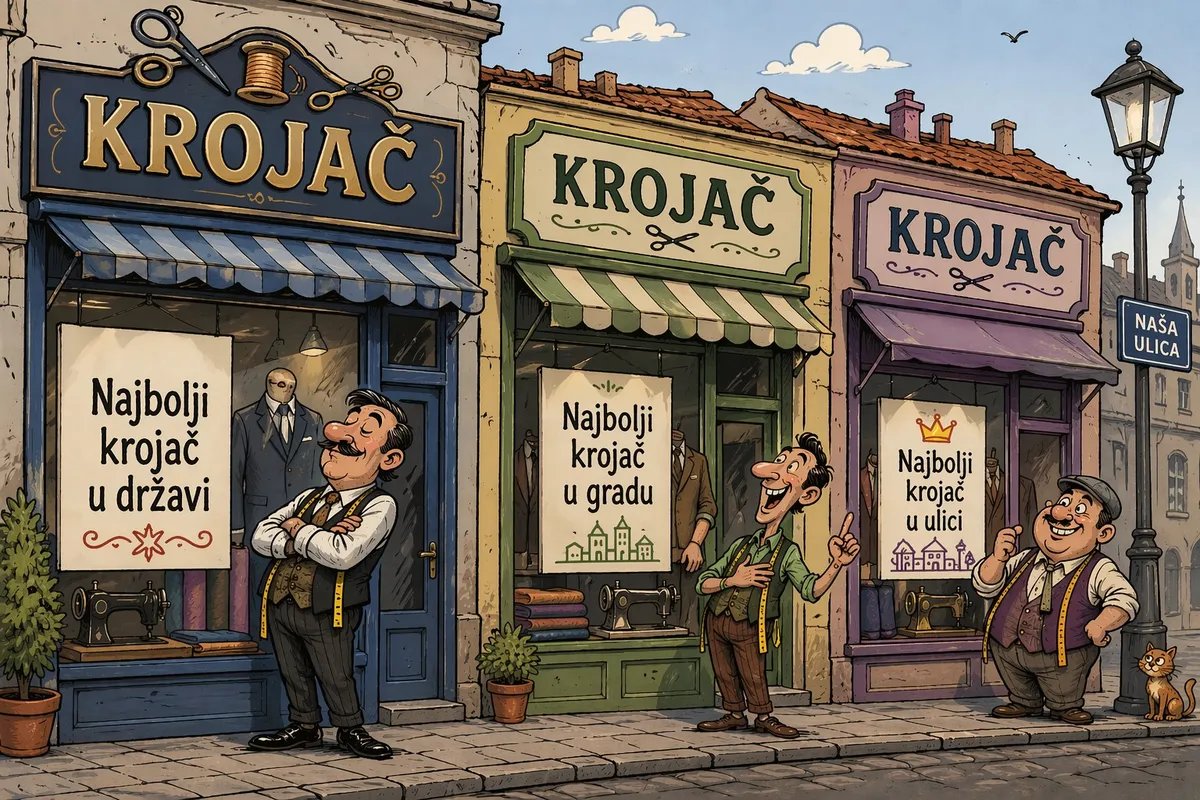 Kako se firme imenom bore za pažnju: Pite svevišnje, Hrabri krojač, Al paćinko, La Tvorza...