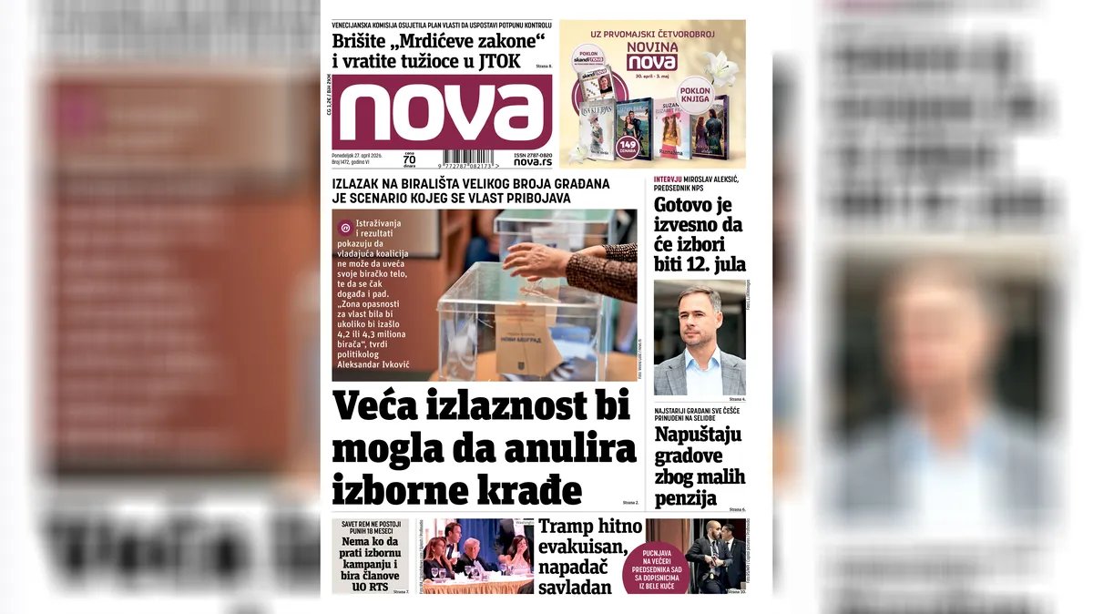 "Nova" piše: Zašto je izlazak na birališta većeg broja građana scenario kog se vlast pribojava