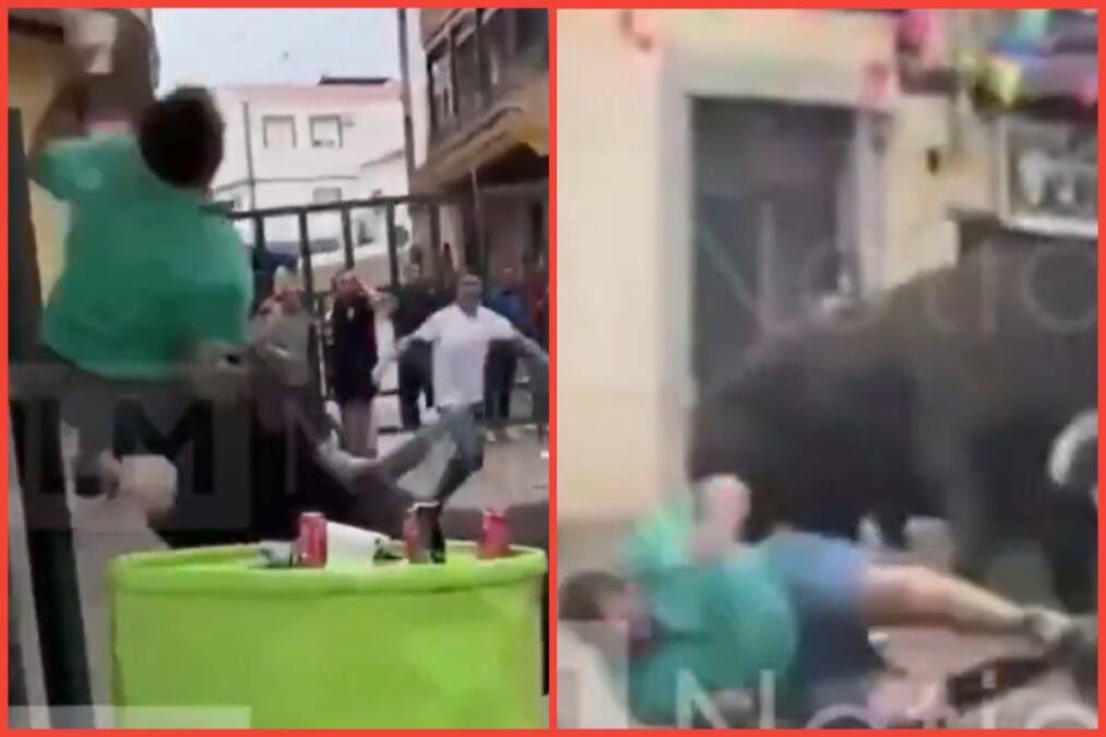 BIK ISKASAPIO I UBIO ČOVEKA NASRED ULICE: Uznemirujući snimak se širi mrežama! Pobesnela životinja ga dohvatila rogovima, onda je počeo PAKAO (VIDEO)