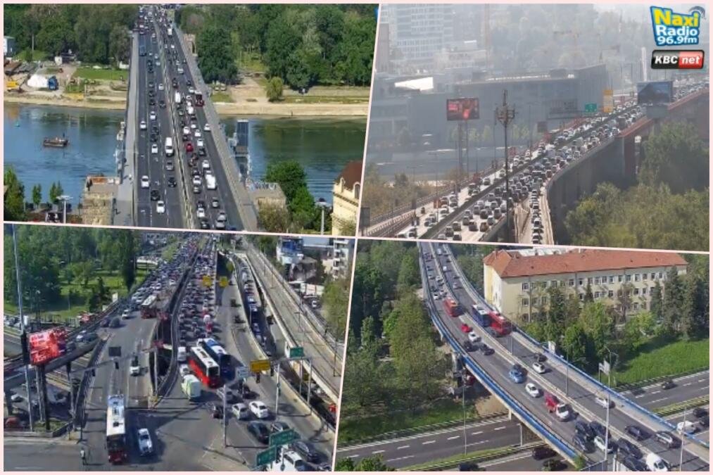 GAZELA MILI, NA AUTOKOMANDI KRKLJANAC! Duge kolone na Brankovom za Novi Beograd, gužve svud, ali sve se kreće (FOTO)