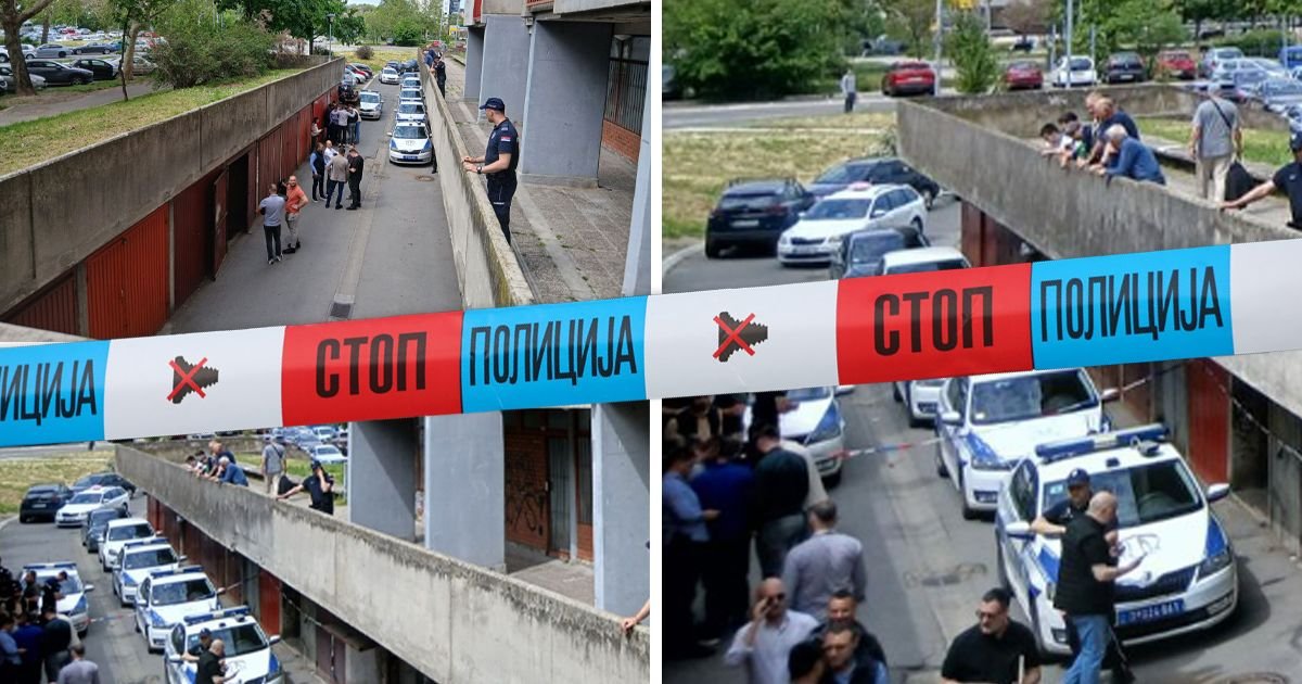 FIRST PHOTOS FROM BELGRADE CRIME SCENE: Forensic experts next to body, police officers surround garages!