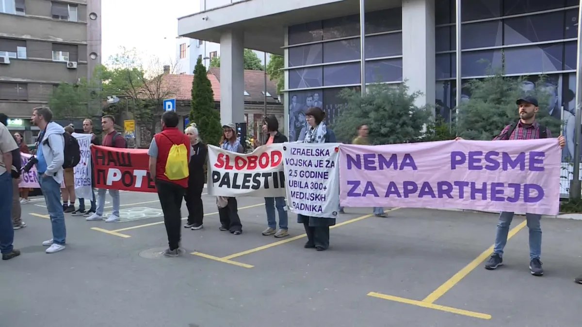 Protest ispred RTS-a: Građani Srbije pozivaju na bojkot Evrovizije