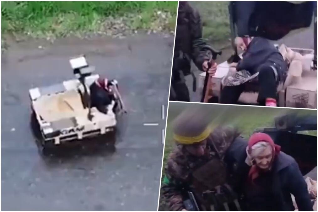 ŠOK SNIMAK! "BAKO, SEDI" Pogledajte kako robot spasava staricu iz ratne zone u Ukrajini (VIDEO)