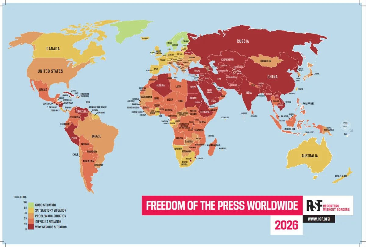 2026 RSF Index: Press freedom at a 25-year low, Serbia ranks worst in the region