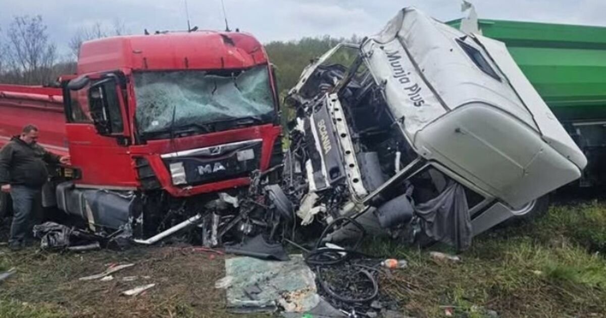 Stravična nesreća kod Knjaževca, sudarila se dva kamiona: Suvozača jedva izvukli iz kabine