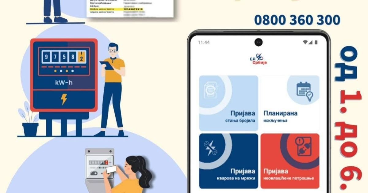 Od 1. do 6. maja prijava stanja brojila: Linije Kontakt centra EDS otvorene i tokom praznika