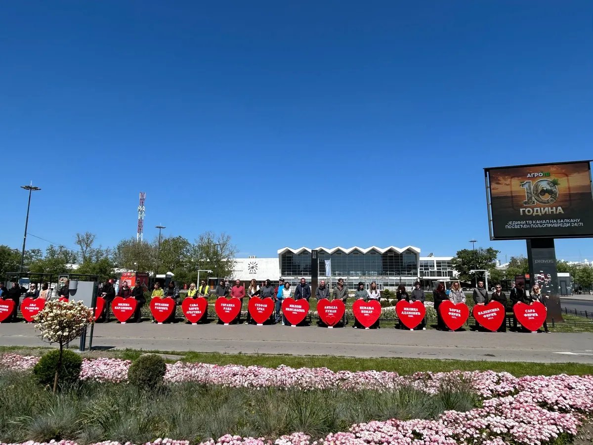 Novi Sad students create new memorial hearts to honor victims of canopy tragedy