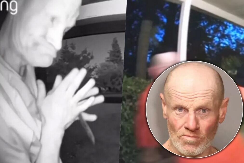 KAMERA SNIMILA HOROR TRENUTAK: Muškarac s nožem lupao na vrata ljudima pa uradio nešto bizarno (UZNEMIRUJUĆI VIDEO)
