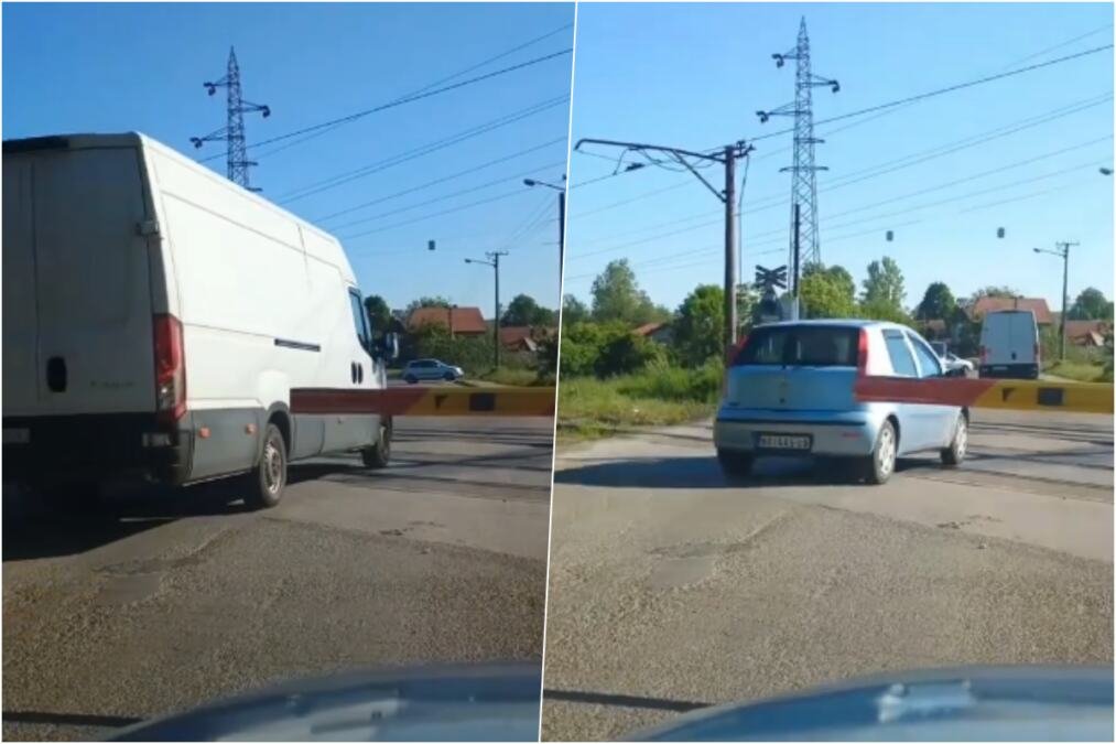 MALO IM JE NESREĆA NA PUTEVIMA?! Užasavajuć snimak iz Lazarevca, vozači zaobilaze rampu i prelaze prugu kao da signalizacija ne postoji (VIDEO)