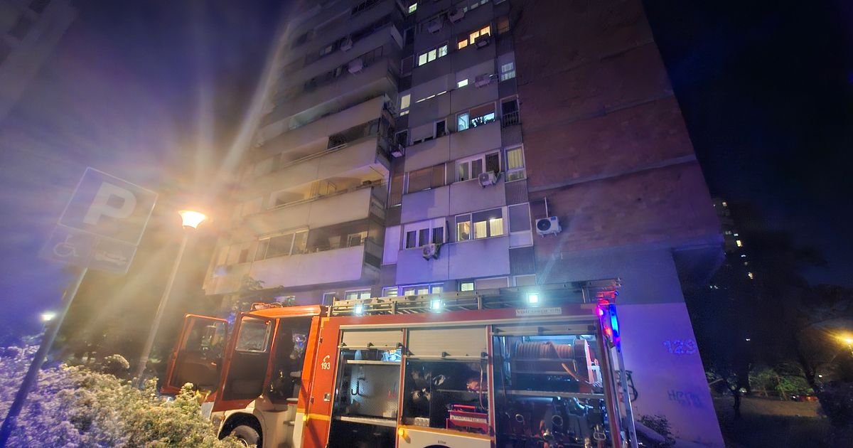 Prve slike sa mesta požara na Novom Beogradu: Vatrogasci blokirali ulicu, vozila ne mogu da prođu