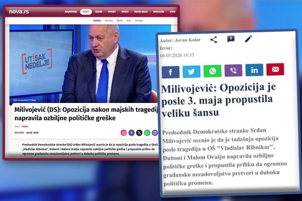 SRBIJA ZAVIJENA U CRNO, A MILIVOJEVIĆ MERKA FOTELJU: Lider DS šokirao izjavom da su tragedije u "Ribnikaru", Orašju i Duboni bile velika "politička šansa"