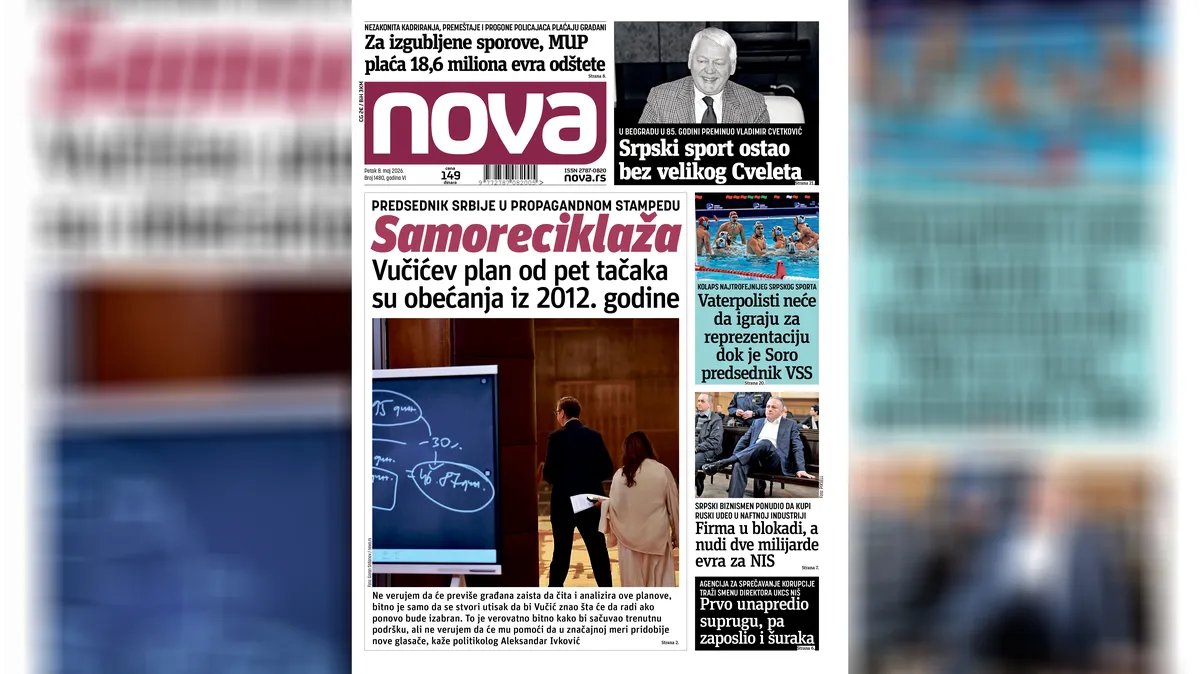 "Nova" piše: Predsednik Srbije u propagandnom stampedu: SAMORECIKLIRANJE