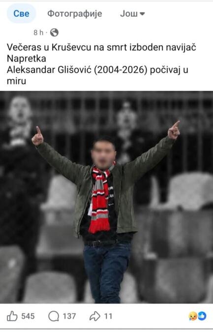 "POMAGAJTE, UPUCAN SAM" Teško ranjeni navijač iz Kruševca zapomagao, dopuzao do zgrade, pa uradio nezamislivo - Aleksandar ipak umro u strašnim mukama