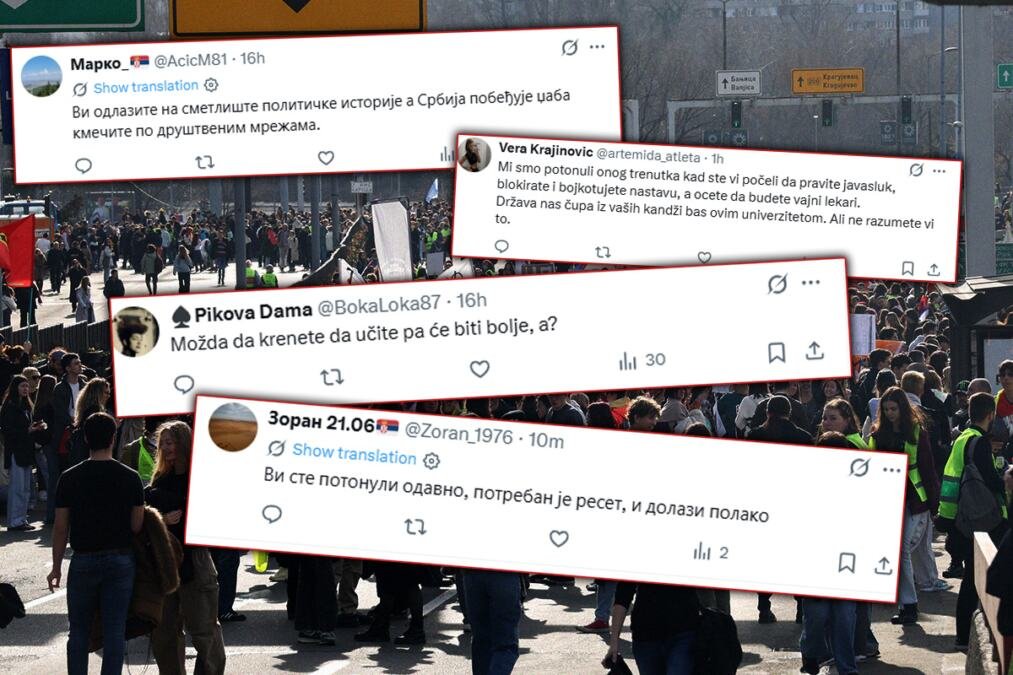 BLOKADERIMA SMETA I UNIVERZITET SVETI SAVA: Krenuli da kukaju po društvenim mrežama, javnost ih žestoko poklopila: Vi odlazite na smetlište političke istorije!