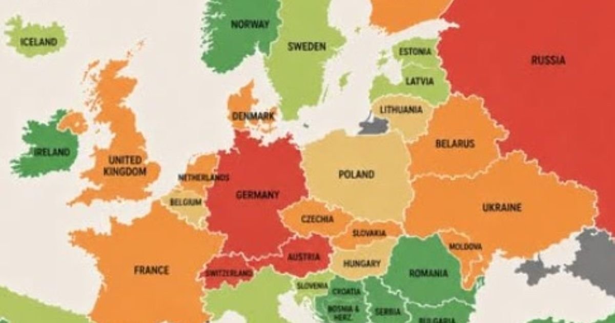 Objavljena nova karta Evrope: Srbija potpuno u zelenom, a Nemačka u crvenom, ovo je razlog