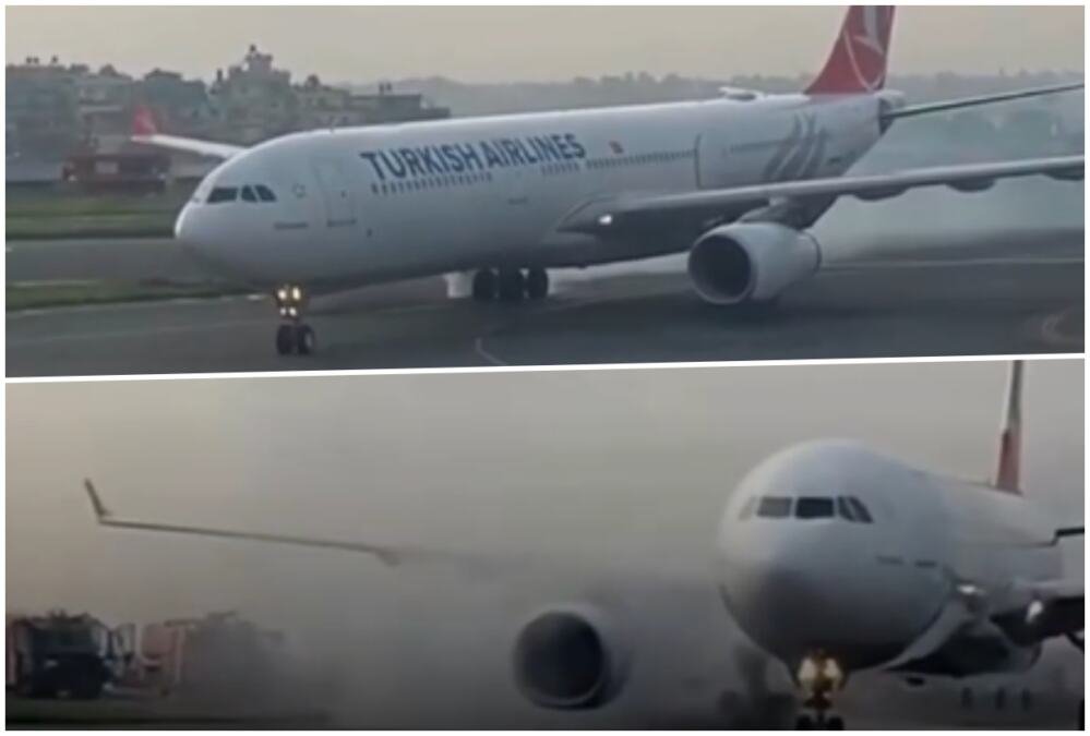 AVION SE ZAPALIO PRILIKOM SLETANJA NA AERODROM U NEPALU!  U letelici bilo skoro 300 ljudi, evakuacija krenula čim su izbili vatra i dim (VIDEO)
