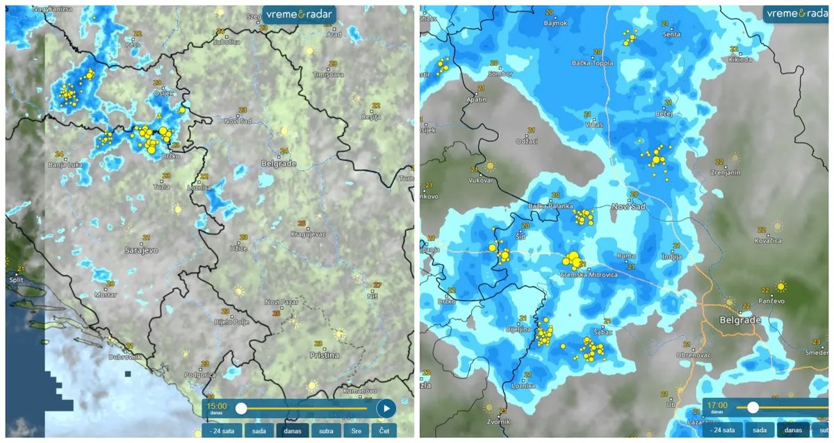 Nevreme ide ka Srbiji: Radarski snimci pokazuju kuda će se kretati u narednim satima