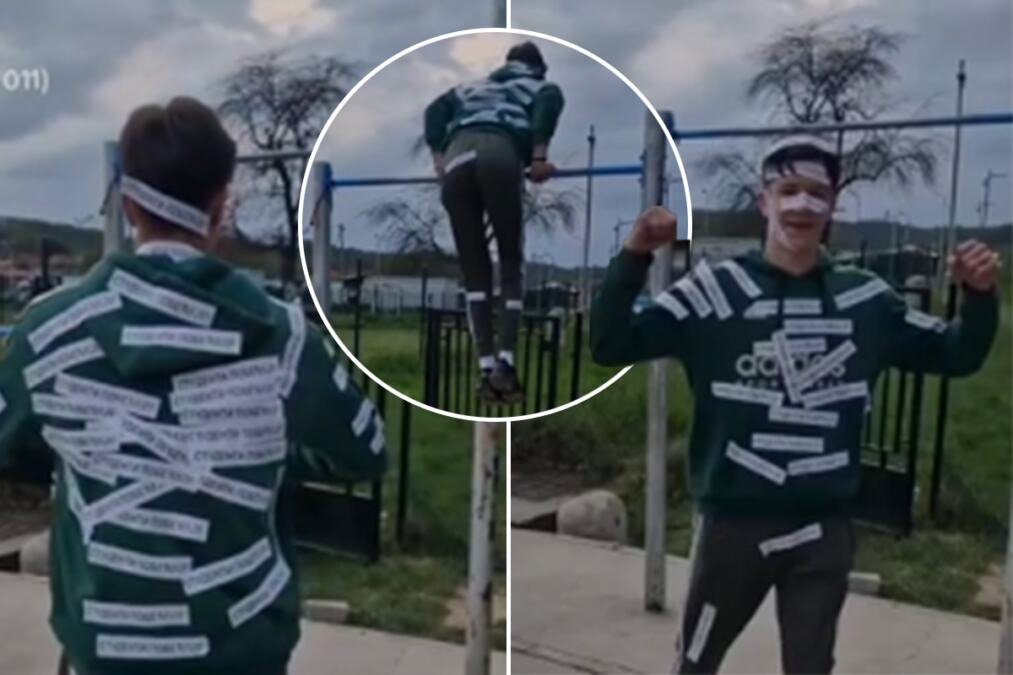 A MISLILI SMO DA SMO SVE VIDELI, KAD ONO - BLOKADER SAV U NALEPNICAMA! Radi zgibove, oblepio se pa odlepio (VIDEO)