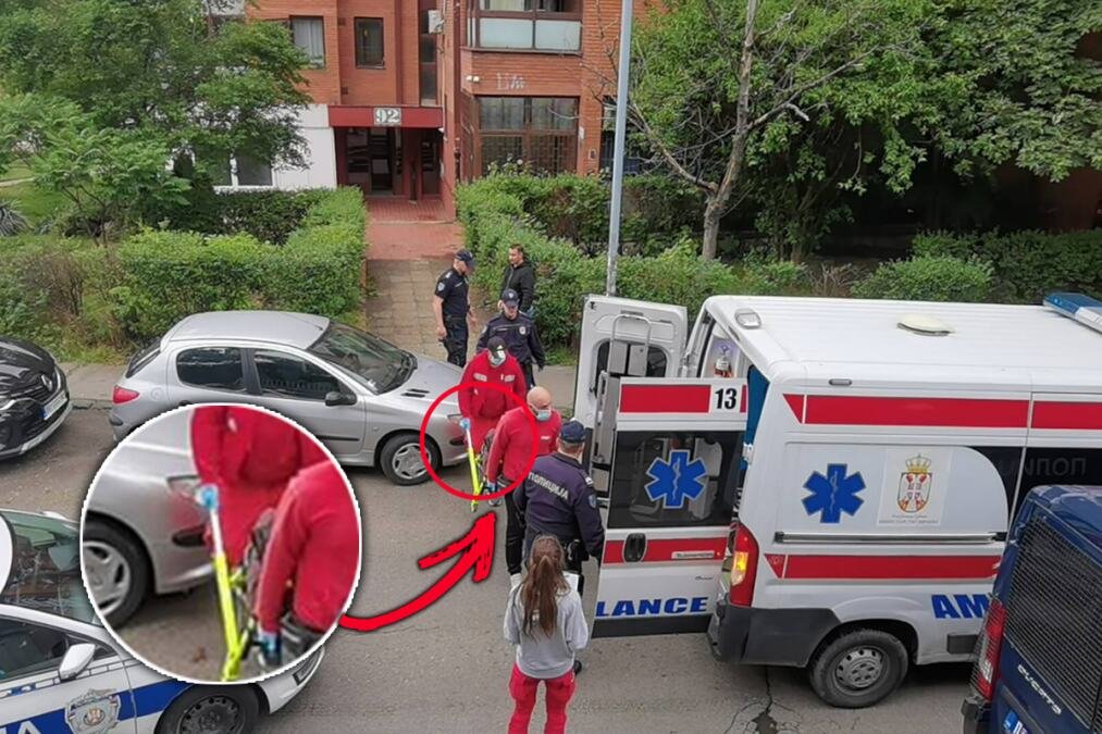 ŽENU OSUMNJIČENU ZA UBISTVO MUŽA NA NOSILIMA IZNELI IZ STANA STRAVE: Okružena policajcima, pokrivena preko glave, ubacili je u sanitet i odvezli (foto)