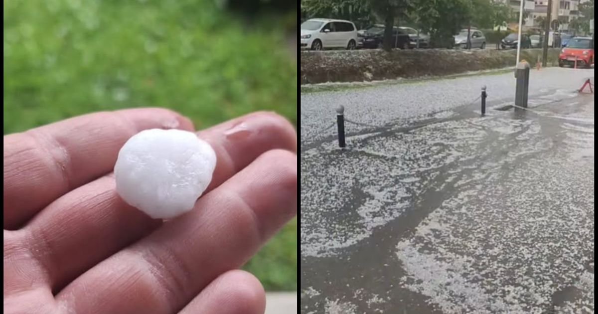 Srpski grad na udaru STRAŠNE oluje! Zabeleli se putevi od grada, a potoci liju ulicama (VIDEO)