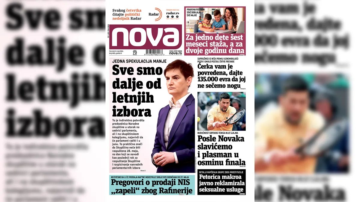 "Nova" piše:  Sve smo dalje od letnjih izbora