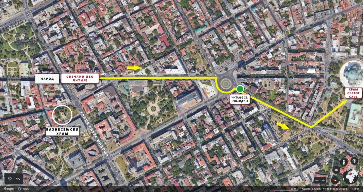 TAČNO OVIM PUTEM DANAS ĆE PROĆI SPASOVDANSKA LITIJA KROZ BEOGRAD: Na čelu prvi put jedna od najvećih svetinja - Pojas Presvete Bogorodice, evo kad se kreće