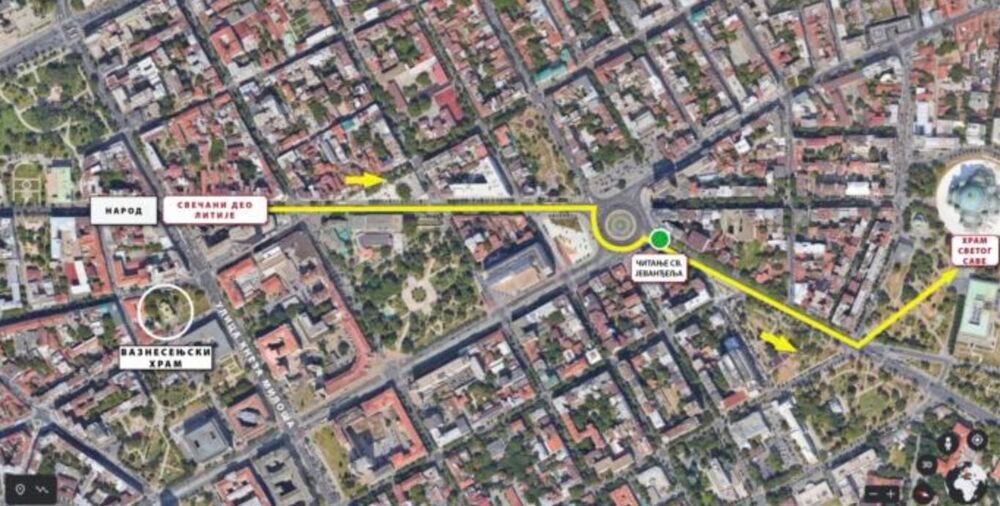 Ovo je put kojim će danas proći Spasovdanska litija: Na čelu prvi put Pojas Presvete Bogorodice (MAPA)