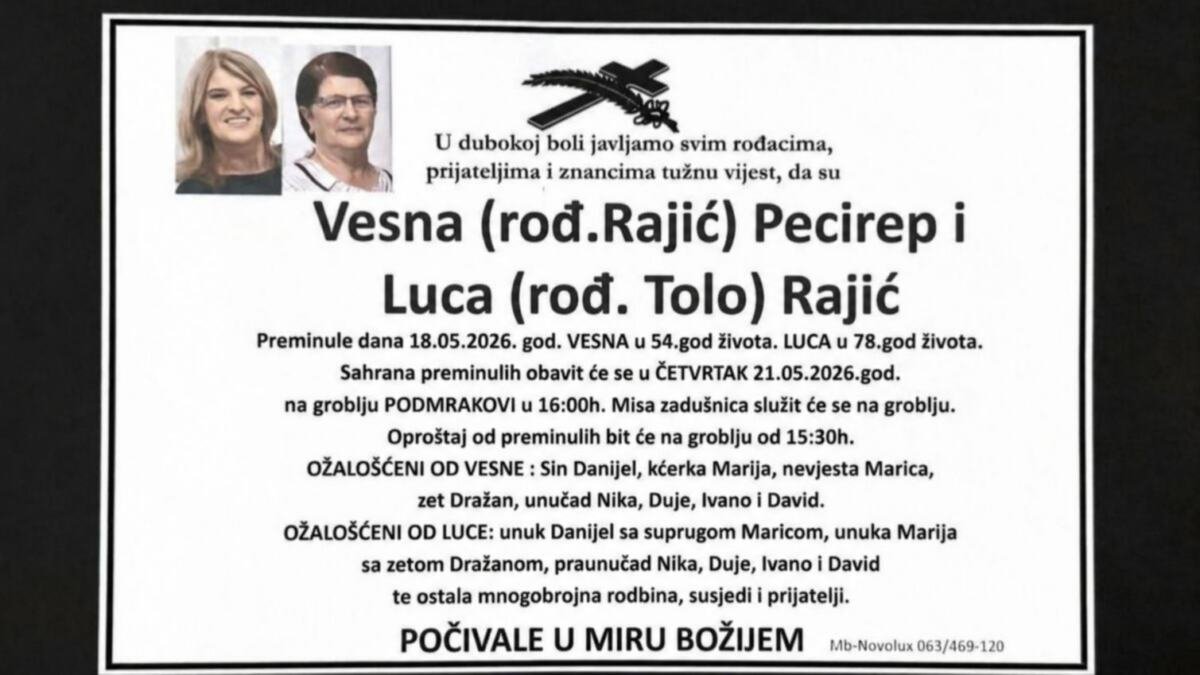 MIRO PECIREP UBIO SUPRUGU I TAŠTU: Danas je sahrana dvema žrtvama femicida u Kiseljaku! (VIDEO)