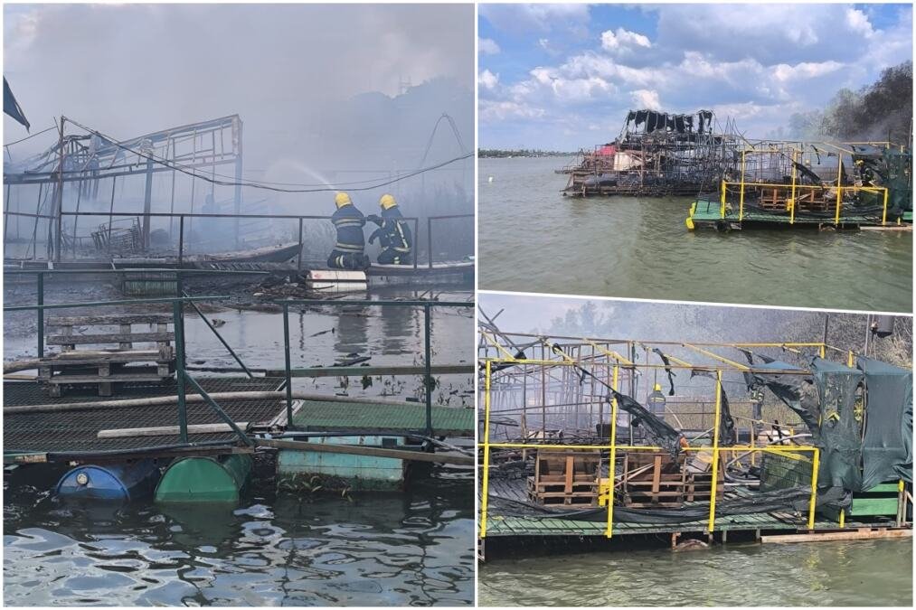 ČETIRI SPLAVA IZGORELA DO GOLOG METALA: Stravične slike nakon požara na Adi Ciganliji, vatrogasci-spasioci sprečili da vatra proguta još dva objekta (FOTO)