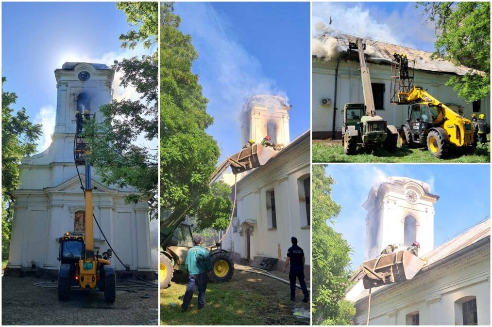 UŽASNI SNIMCI IZ BOTOŠA: Srpska svetinja izgorela u plamenu, usnimljen trenutak urušavanja zvonika pod naletom vatrene stihije (FOTO/VIDEO)