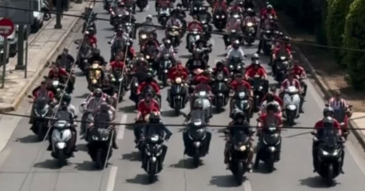 Motorizovani korteo Gate 7 krenuo ka OAKA areni: Invazija navijača Olimpijakosa na kraj Panatinaikosa pred F4!