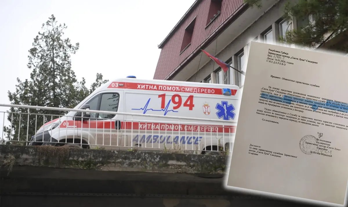 Bolnica u Smederevu spala na samo dva sanitetska vozila: Advokat Ivan Ninić objavio dokument