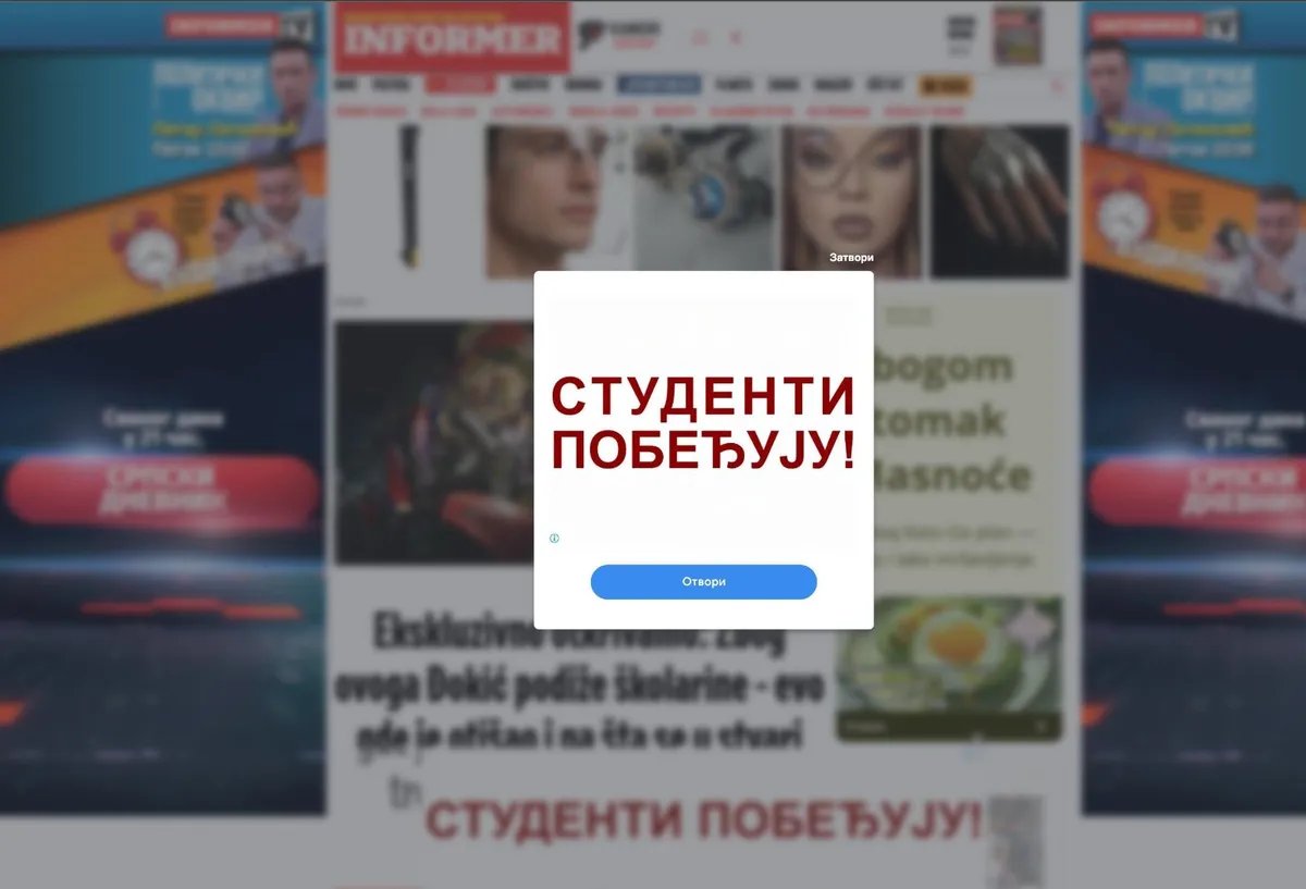 Kako su studenti "upali" na Informer, Kurir i Blic: Poruka da pobeđuju se pojavila na prorežimskim portalima