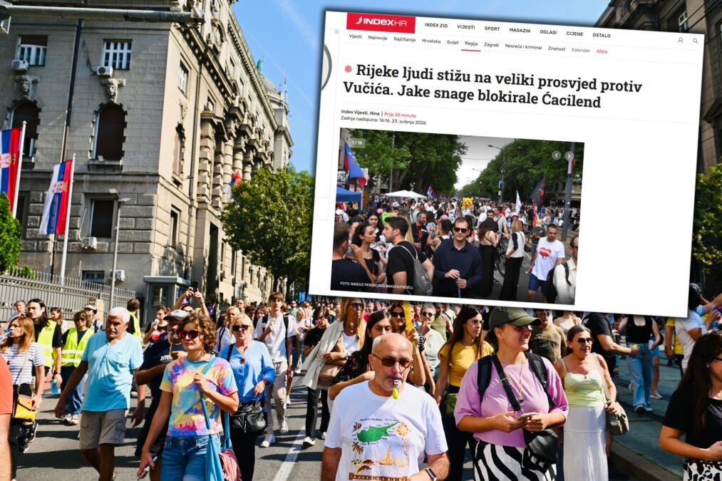 HRVATSKI MEDIJI VIDE ONO ŠTO NIKO NE VIDI! Ponovo udarili na Srbiju, vide "reke ljudi" u Beogradu, a istina je malo DRUGAČIJA!