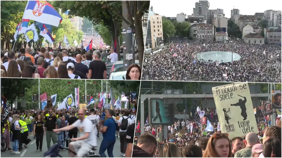(FOTOGALERIJA) Kolone ljudi na putu ka Slaviji iz različitih delova Beograda