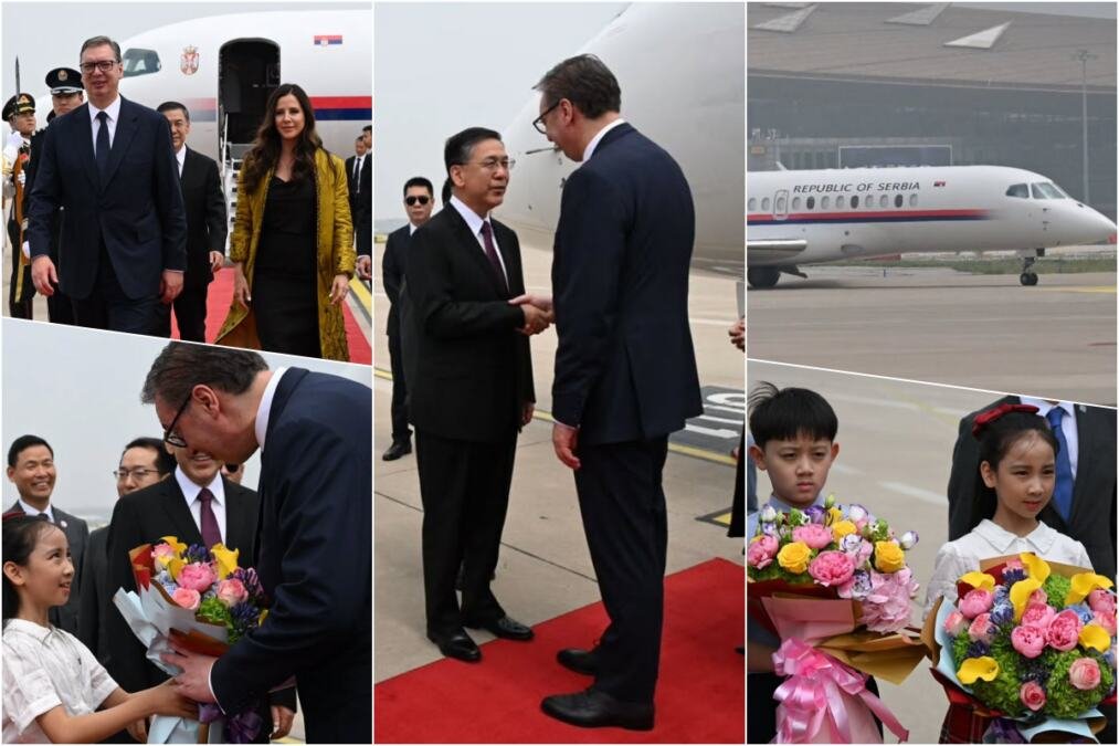 UŽIVO PREDSEDNIK SRBIJE STIGAO U KINU! Vučiću priređen svečani doček uz crveni tepih i počasni stroj garde (FOTO/VIDEO)