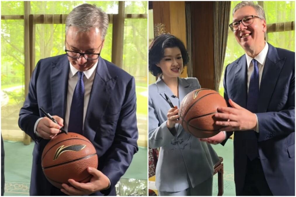 "KAD AUTOGRAM POSTANE MALI ČAS KINESKOG JEZIKA" Vučić pored imena na košarkaškoj lopti dodao i broj 577! Sada je otkriveno i koju simboliku nosi (VIDEO)