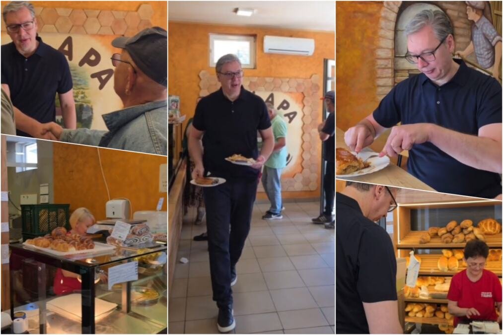 "POSLE KINE, KRENUO 'U NAROD'" Vučić na putu do Orlovata svratio u pekaru: "Burek je bio super" (VIDEO)