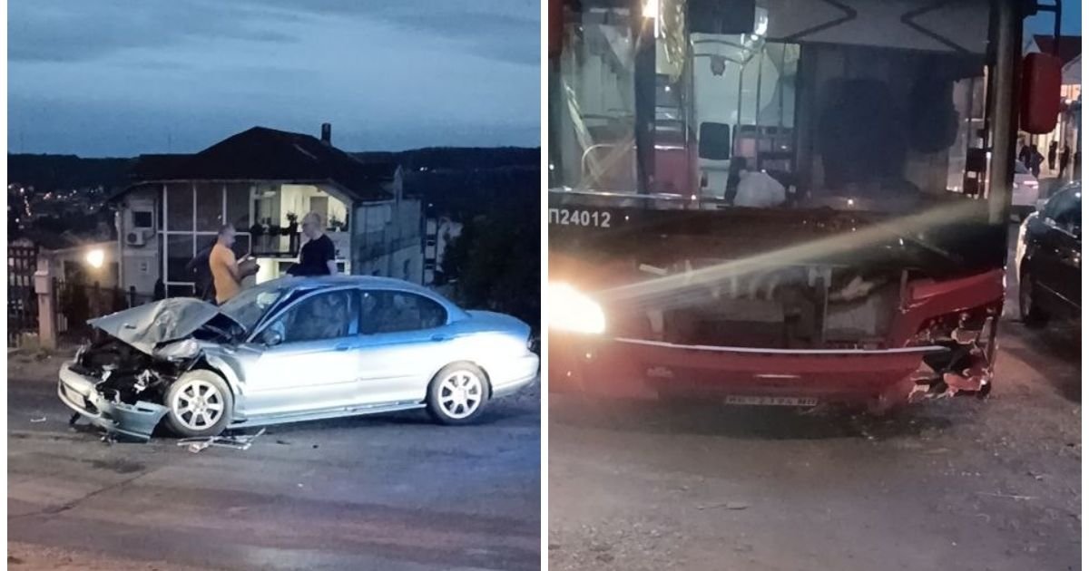 Žestok sudar u Kaluđerici: Povređeno dete iz autobusa, prednja strana auta skroz uništena