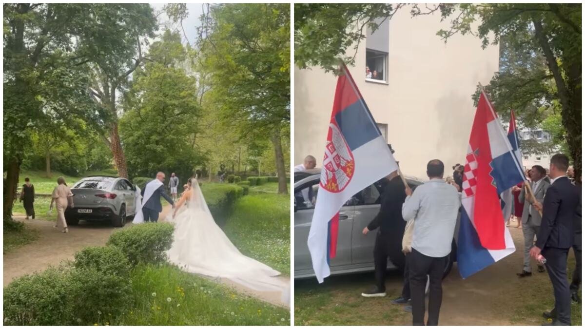 "Dok na Balkanu pucamo od kompleksa, u Frankfurtu - svadba!" Snimak Hrvatice i Srbina zapalio region: Vijore se zastave, trubači prave lom! VIDEO