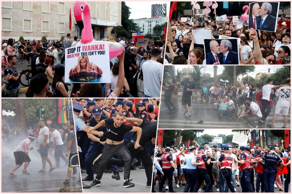 KLJUČA ALBANIJA ZBOG TRAMPOVOG ZETA, RAMA NE ODUSTAJE OD PROJEKTA! Ni vodeni topovi ne gase proteste zbog luksuznog odmarališta na mestu bivše vojne baze (FOTO)