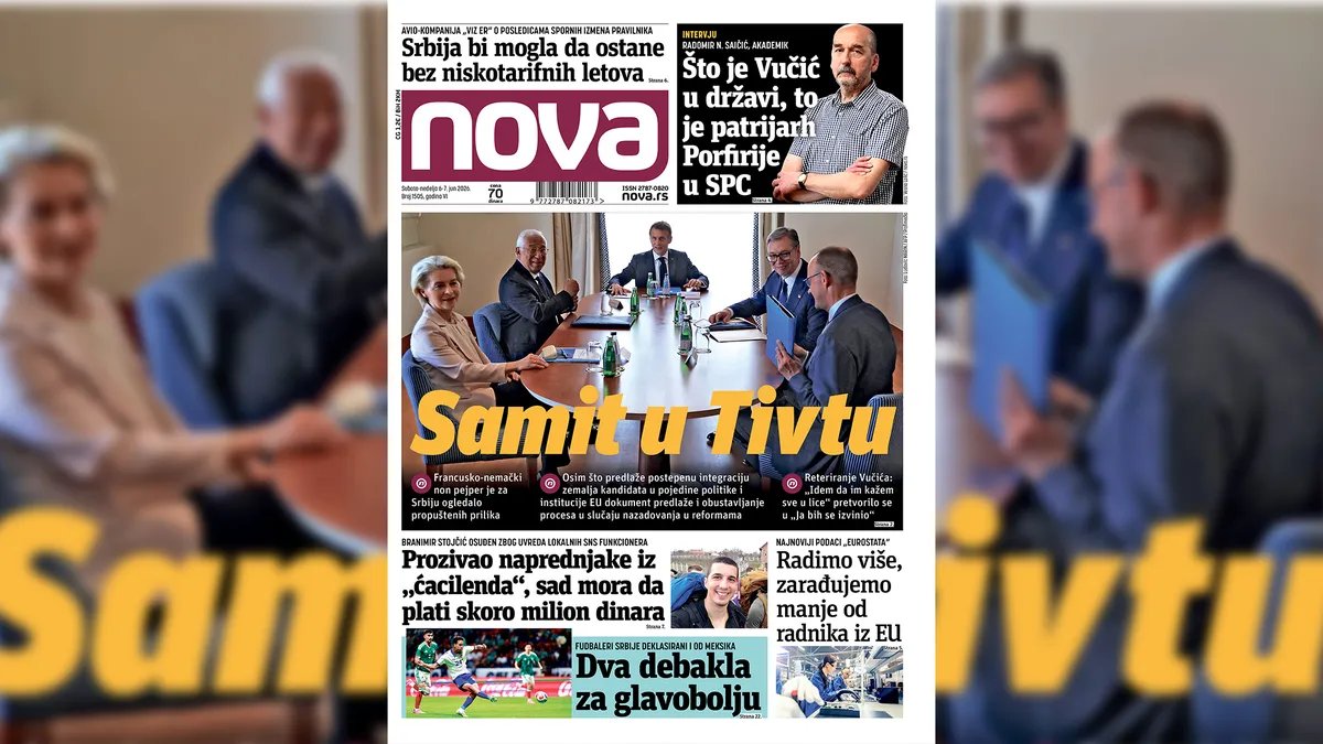 Nova piše: Papir za Srbiju ogledalo propuštenih prilika