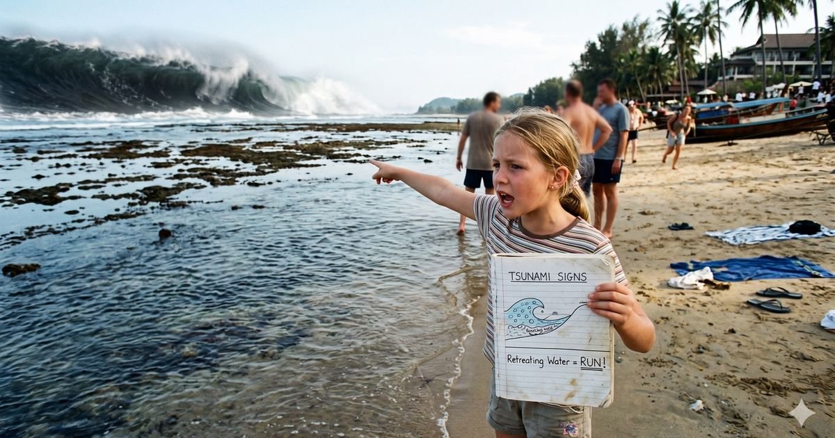 MAMA, MORAMO DA BEŽIMO! Devojčica (10) se setila lekcije iz geografije i spasila SVE sa plaže od CUNAMIJA