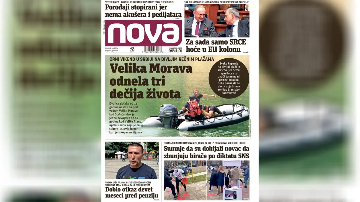 "Nova" piše: Velika Morava odnela tri dečja života